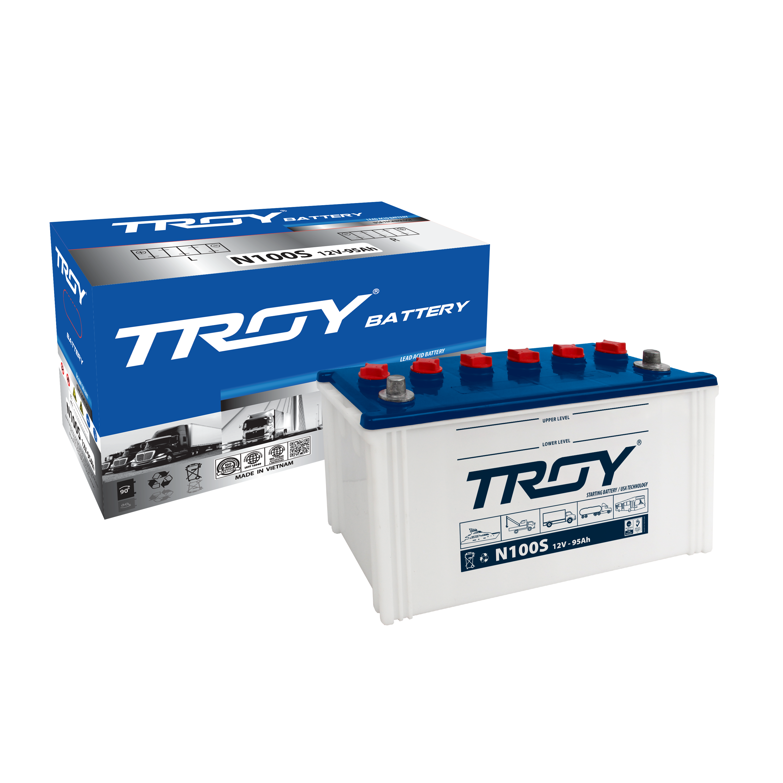 FACTORY PRICE STORAGE BATTERY N100S 95AH Battery for Car and Truck VIETNAM ORIGINAL
