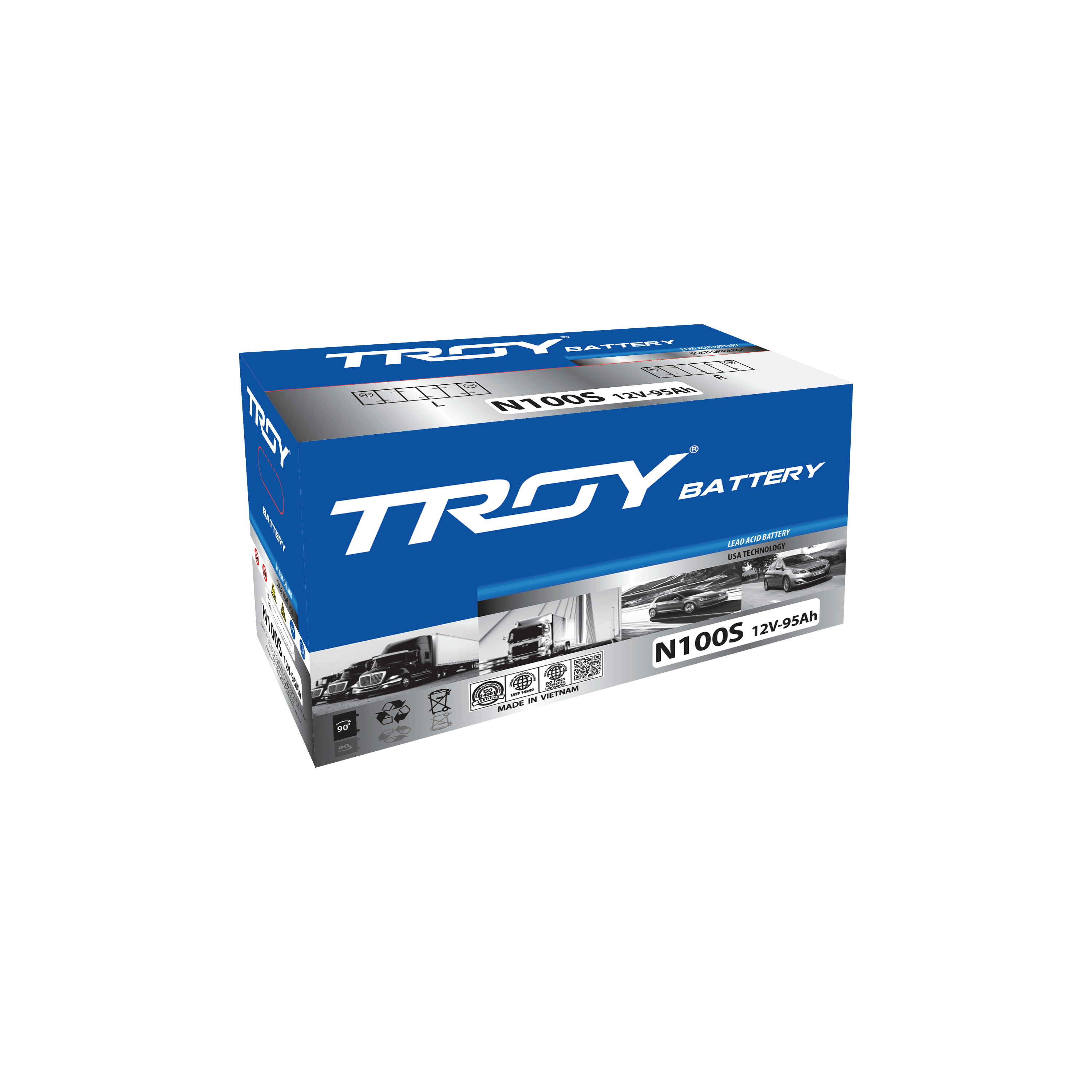 FACTORY PRICE STORAGE BATTERY N100S 95AH Battery for Car and Truck VIETNAM ORIGINAL