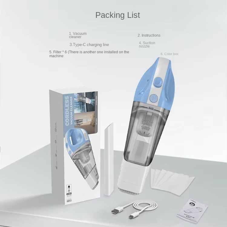 2025 High Power Portable Car Vacuum Cleaner with Strong Suction New Wireless Charging Technology for Home & Outdoor Use