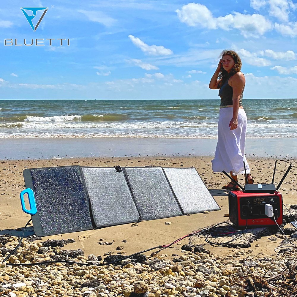 Bluetti AC60P Portable Power Station 600w With PV120 Solar Panel Alternator Movement Portable Energy