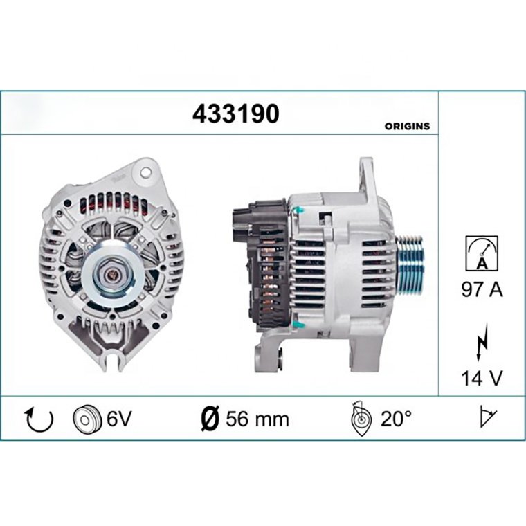 New Alternator Generator 14V 97A 9610601880 9616862980 9619333080 9619333280 9631318680 9619333080 for FIAT