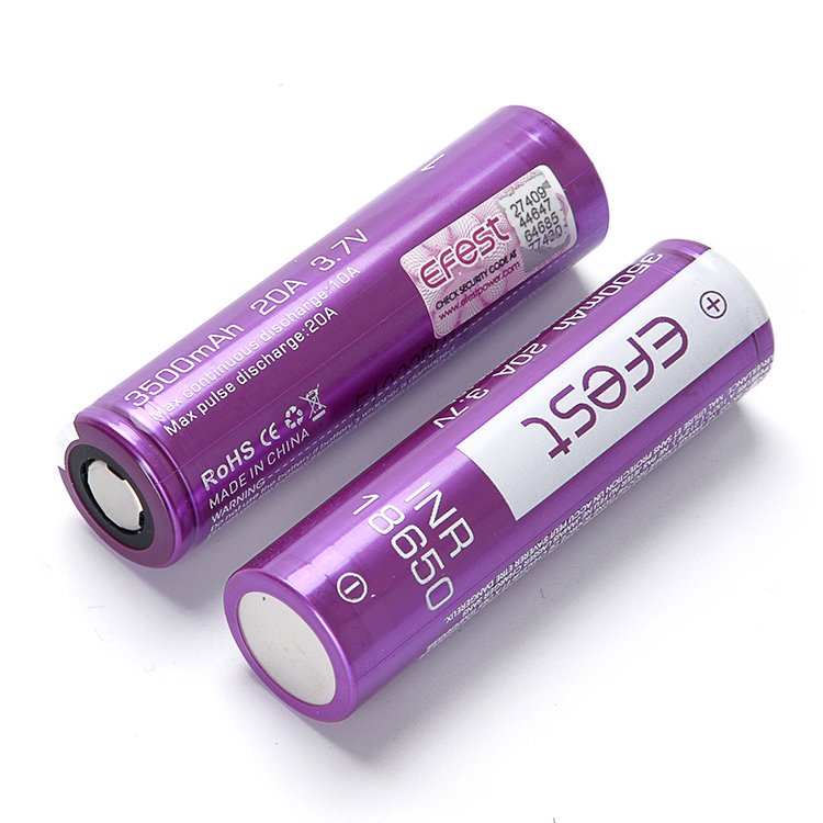 US Stock Efest 18650 2500mah 3000mah 3500mAH 10A Wholesaler Lithium Ion Rechargeable Battery with DDP Shipping