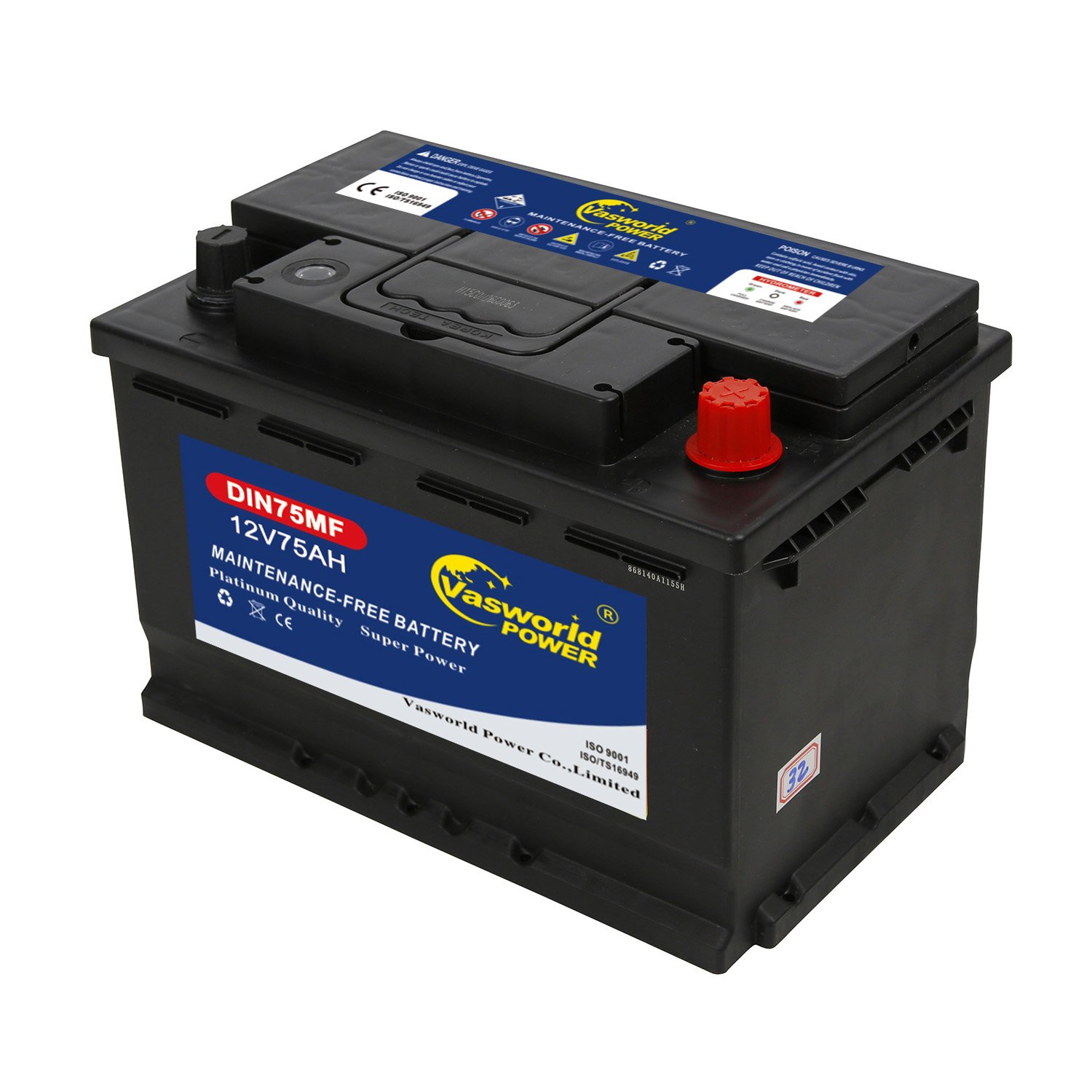 Full Capacity DIN75 12V 75Ah Auto MF Car Battery With Long Life DIN75 Auto Battery