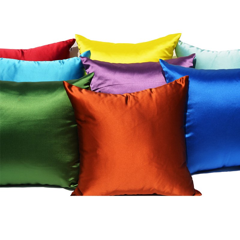 Wholesale Cheap Decorative Sofa Faux Silk Throw Cushion Cover Bedding Satin Pillow Case