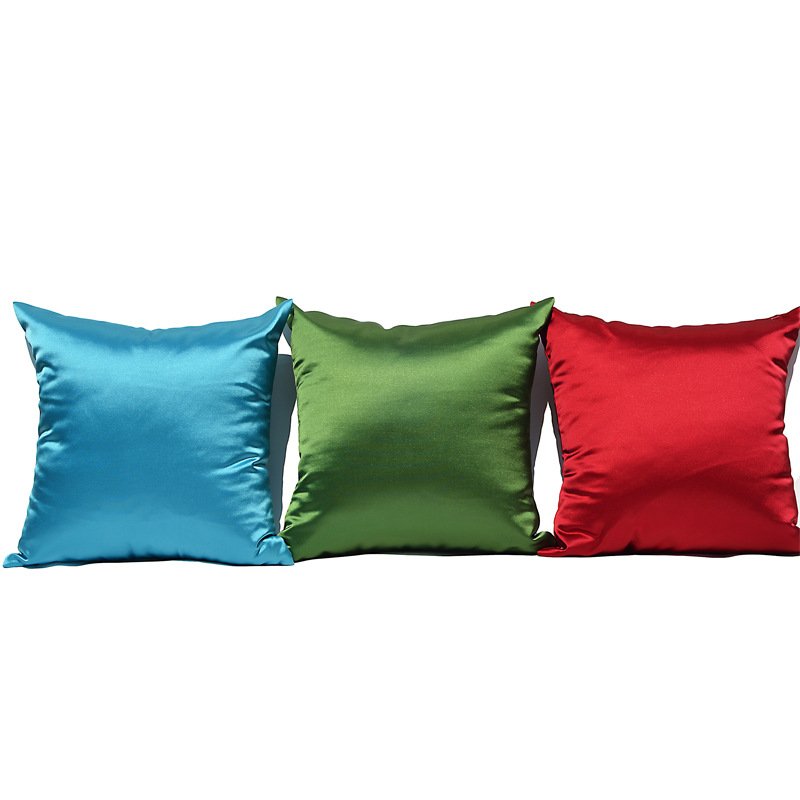 Wholesale Cheap Decorative Sofa Faux Silk Throw Cushion Cover Bedding Satin Pillow Case
