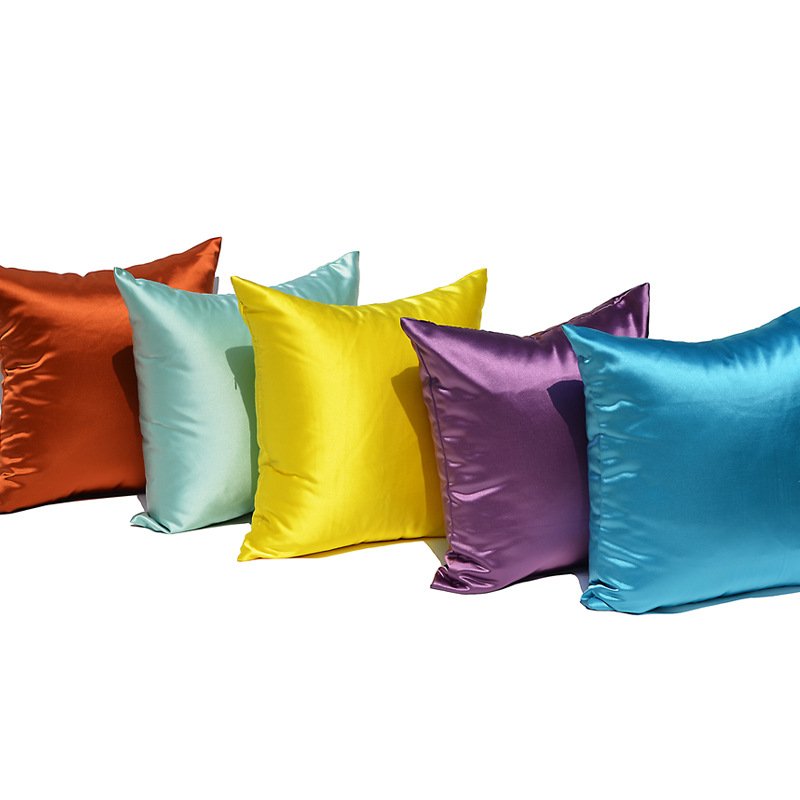 Wholesale Cheap Decorative Sofa Faux Silk Throw Cushion Cover Bedding Satin Pillow Case