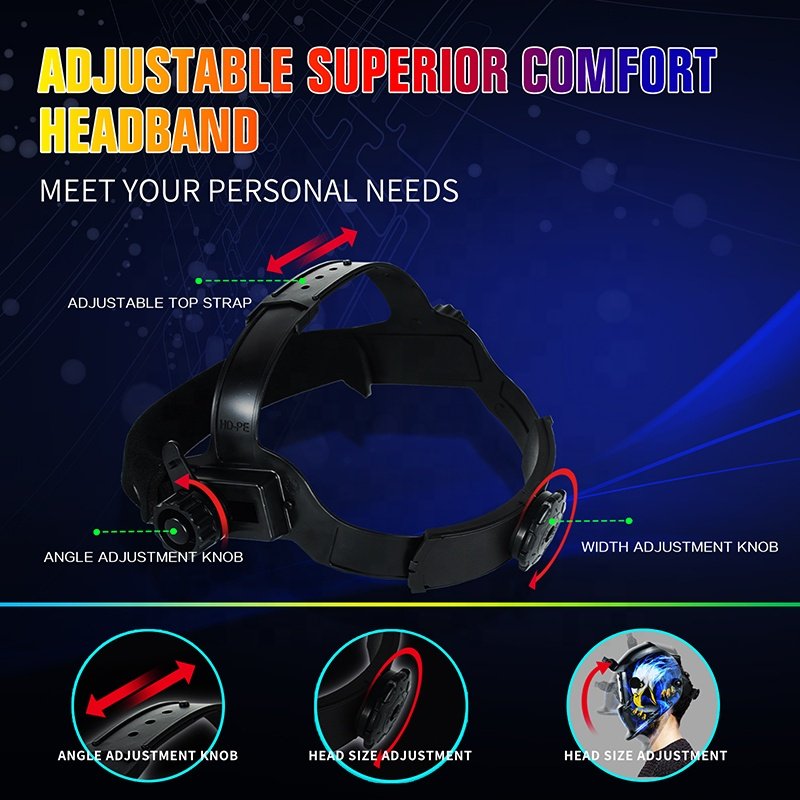 TRQ LED Light Auto Darkening Best Welding Helmet Other Arc Welders with 2 Arc Sensor Wide Shade 4/9-13