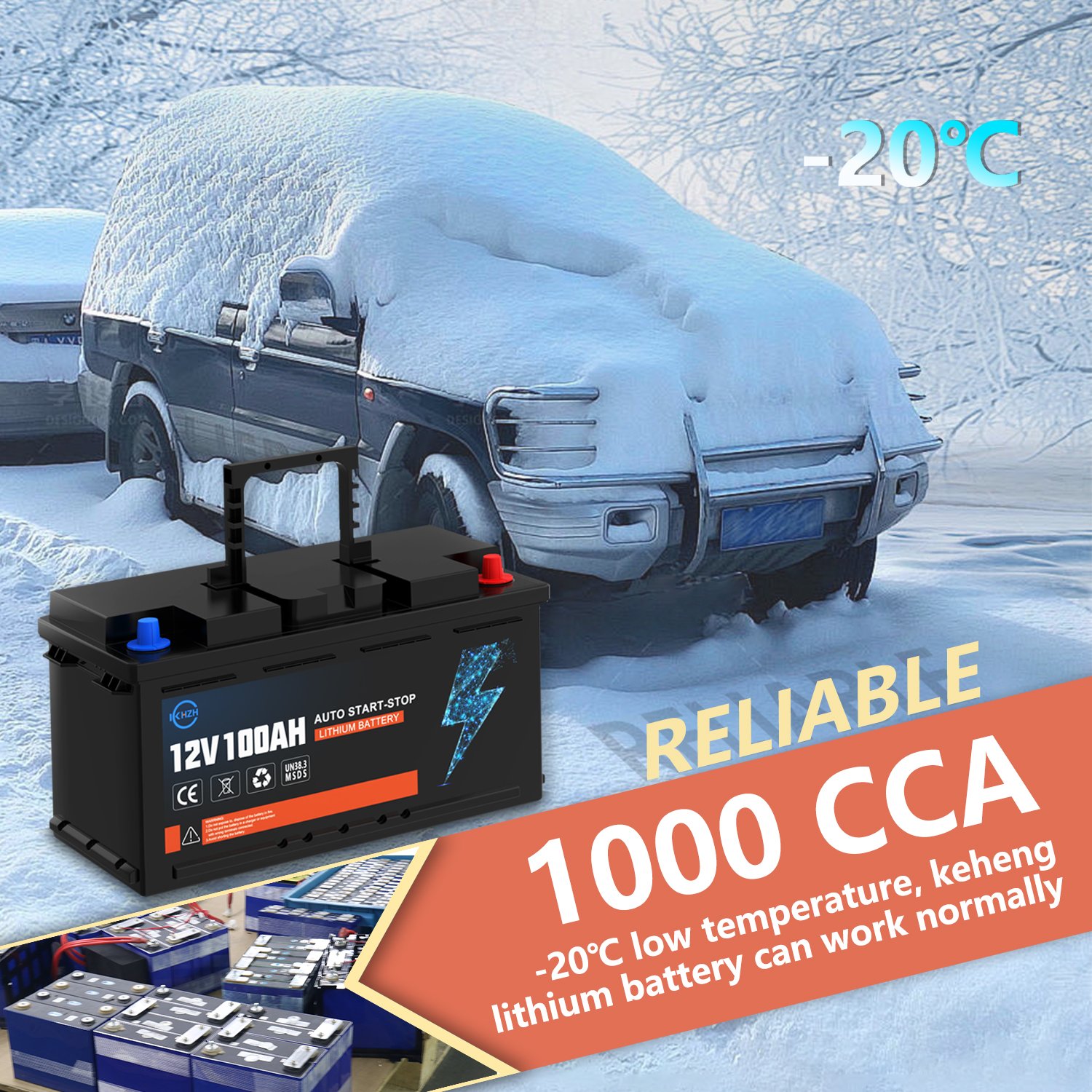 Best Seller Car Battery Lithium 12V 24V 60Ah 75Ah 100Ah Lifepo4 Truck Vehicle Box Home Energy Storage Pack Auto Batteries