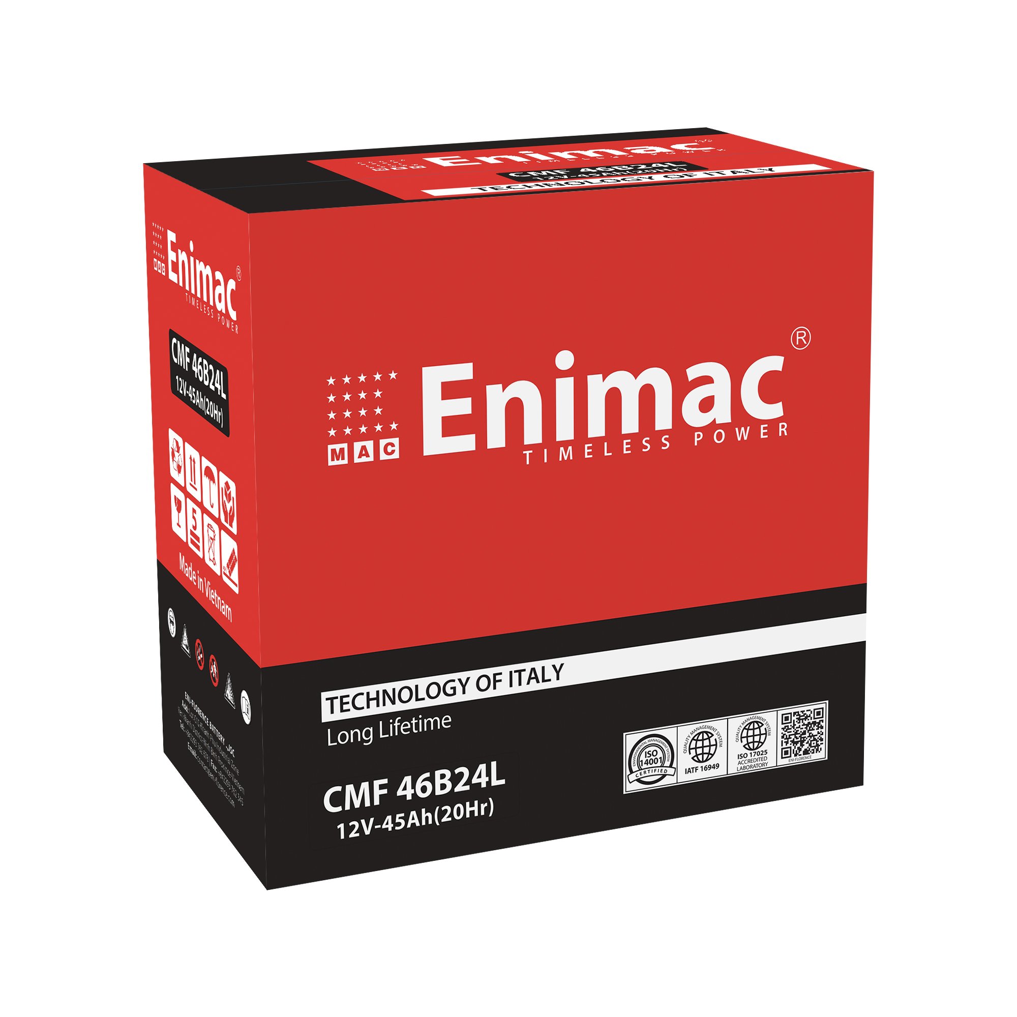 MADE in VIETNAM the BEST AUTOMOTIVE BATTERY MF BATTERY for CAR 46B24 R/L 12V 45 AH JIS STANDARD