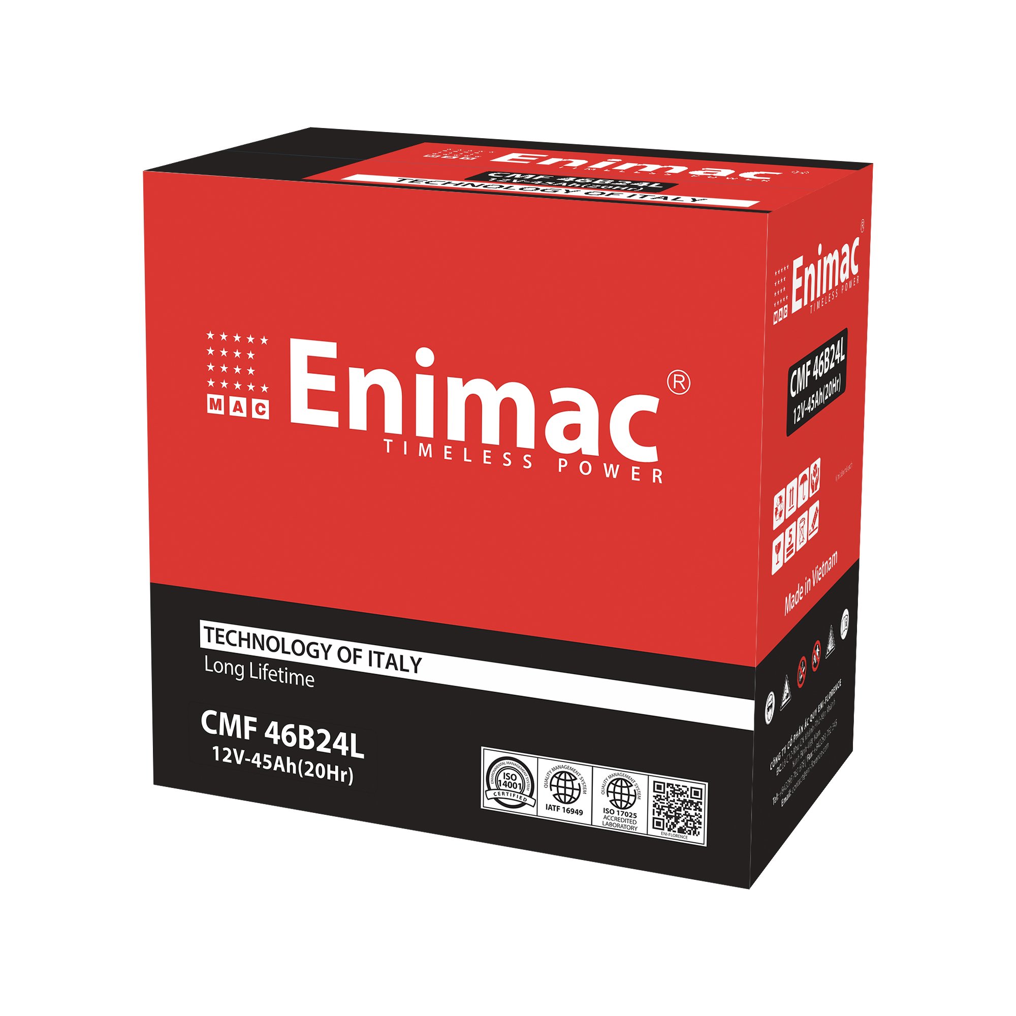 MADE in VIETNAM the BEST AUTOMOTIVE BATTERY MF BATTERY for CAR 46B24 R/L 12V 45 AH JIS STANDARD