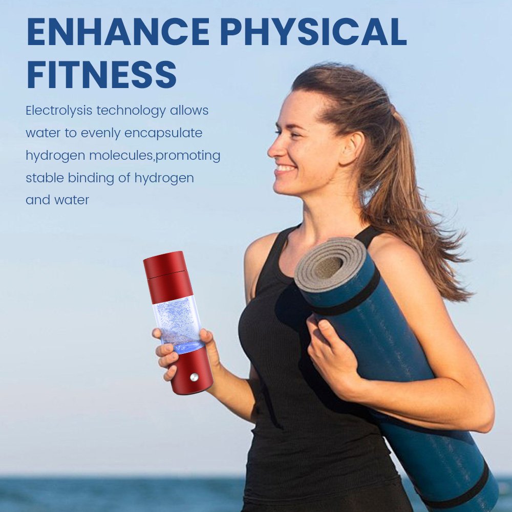 Hydrogen Water Bottle - 2-4PPM SPE & PEM Hydrogen Water Generator - Alternative to H2 Rich Water Pitcher - Hydrogenated Bottle