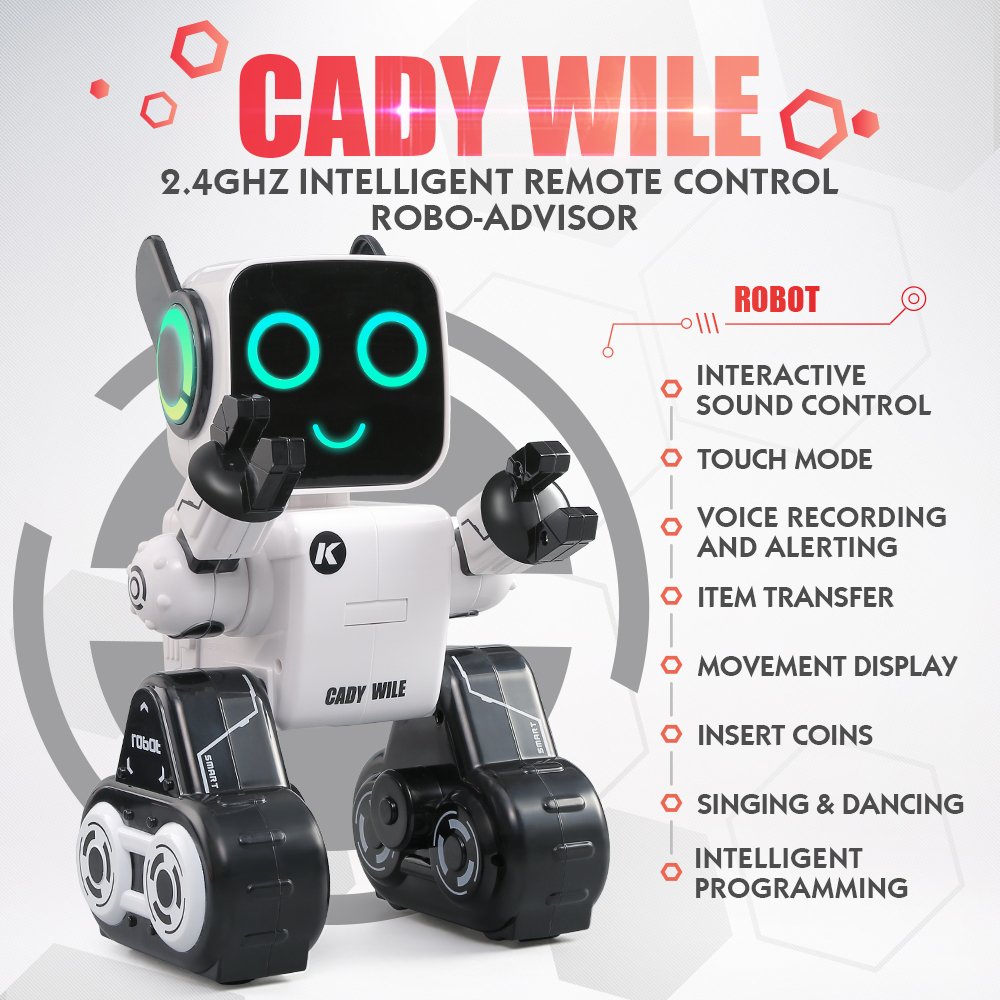 JJRC R4 2.4GHZ Intelligent Remote Control Robot Sensing Touch Interactive Fun Financial RC Knowledge Educational Toy Robot