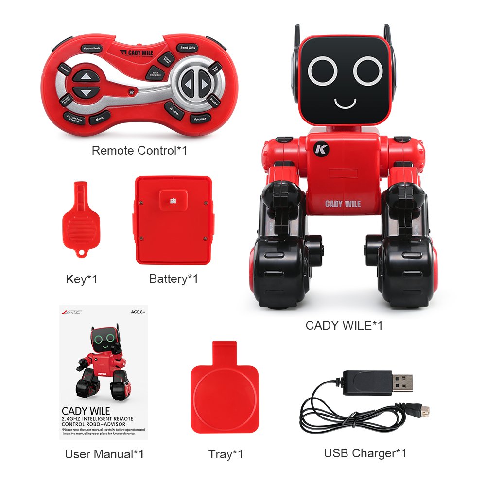 JJRC R4 2.4GHZ Intelligent Remote Control Robot Sensing Touch Interactive Fun Financial RC Knowledge Educational Toy Robot