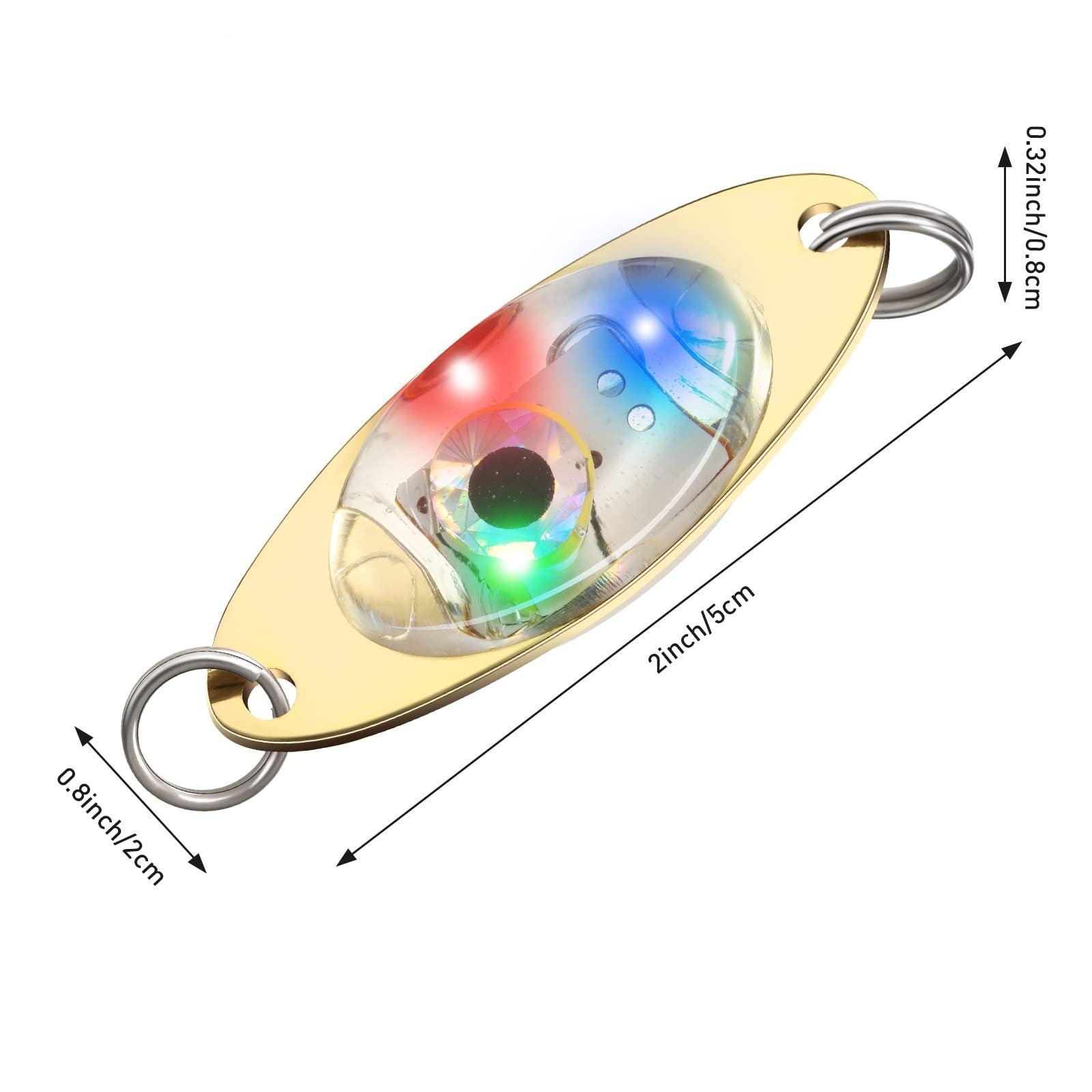 LED Underwater Deep Water Drop Eye Flash Fish Light Spoon Trolling Lure Accessories Diamond Strobe Fishing Light