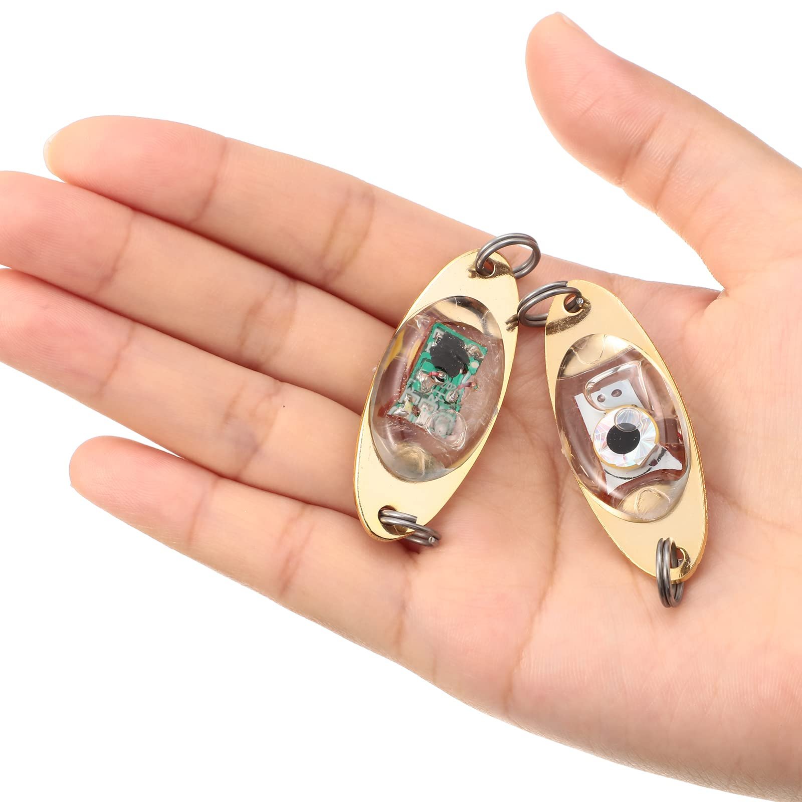 LED Underwater Deep Water Drop Eye Flash Fish Light Spoon Trolling Lure Accessories Diamond Strobe Fishing Light