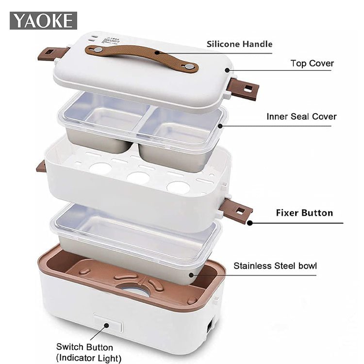 Custom Logo Cordless Battery Powered Heating Food Warmer Electric Portable Lunch Box