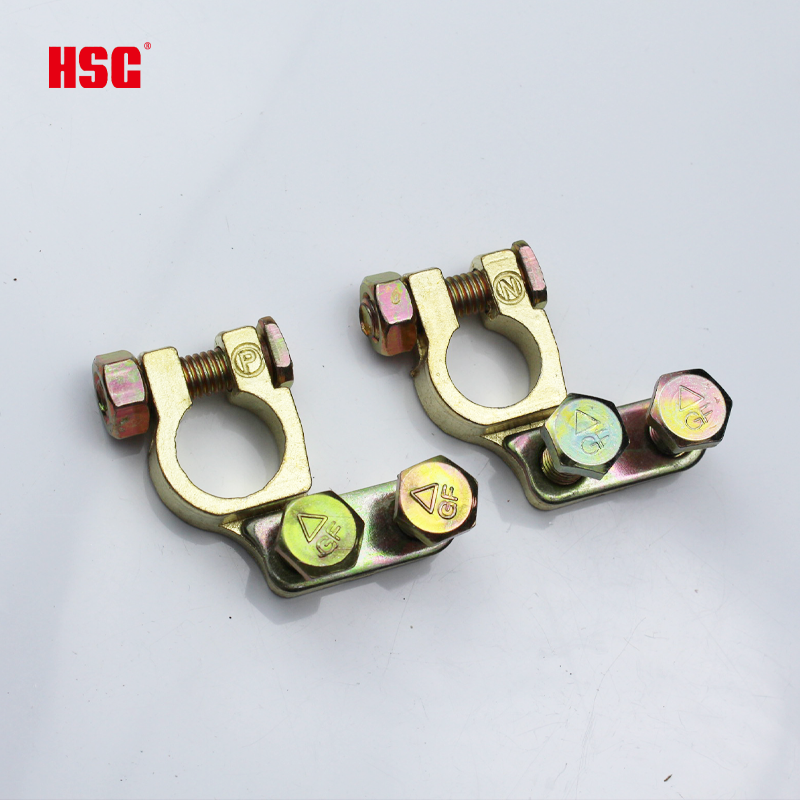 Factory Direct Sales Battery Terminal Clamps, Aluminum Alloy Battery Terminals Brass Plated Automotive