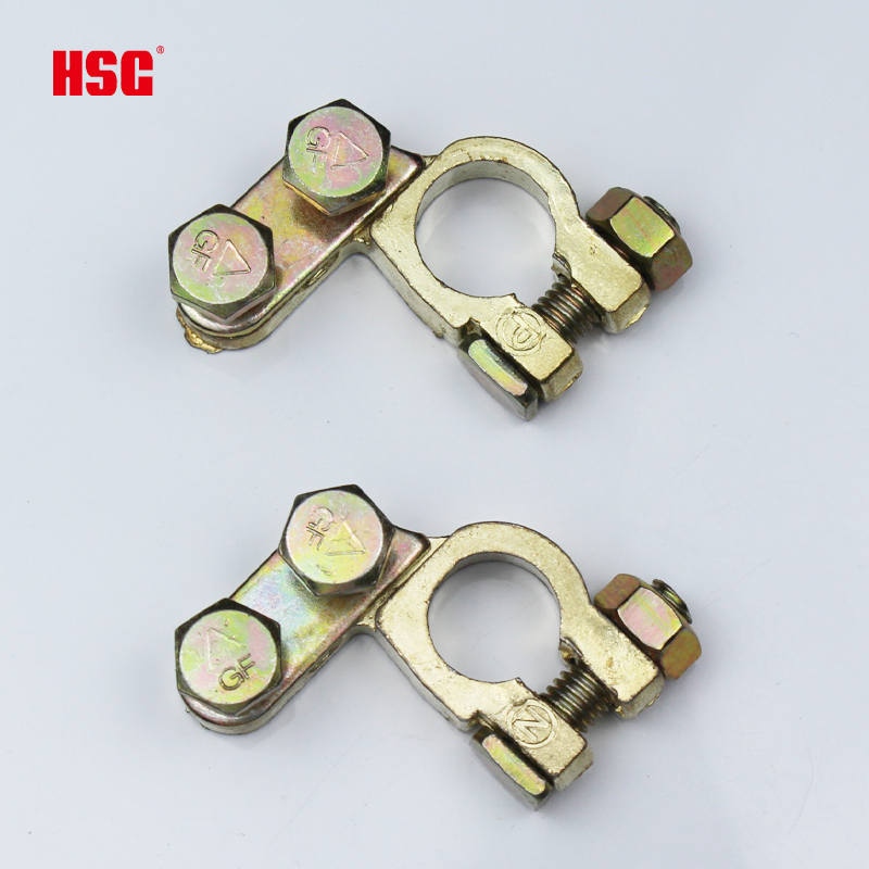 Factory Direct Sales Battery Terminal Clamps, Aluminum Alloy Battery Terminals Brass Plated Automotive
