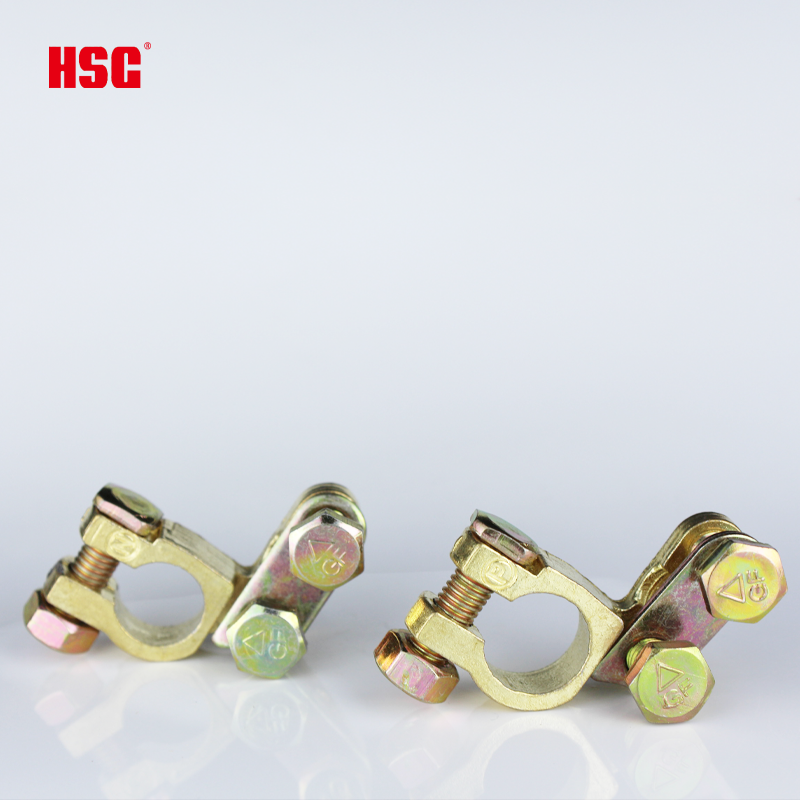Factory Direct Sales Battery Terminal Clamps, Aluminum Alloy Battery Terminals Brass Plated Automotive