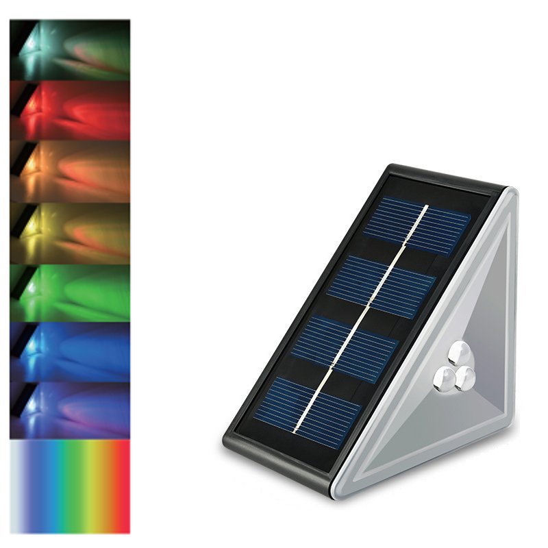 RGB Solar Step Light 8 Mode Adjustable Staircase Lamp Outdoor IP67 Waterproof Deck Step Light Garden Led Walk Light
