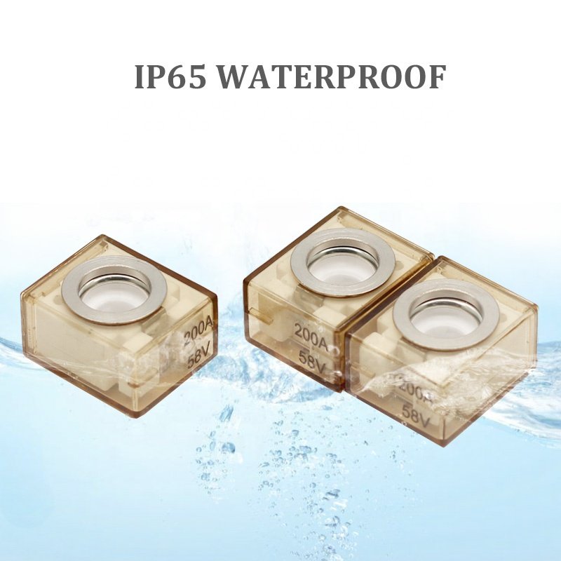 Marine Battery Fuse 58VDC 200A Battery Terminals M8(5/16") Waterproof MRBF Fuse for New Energy Vehicles RVs Car Auto
