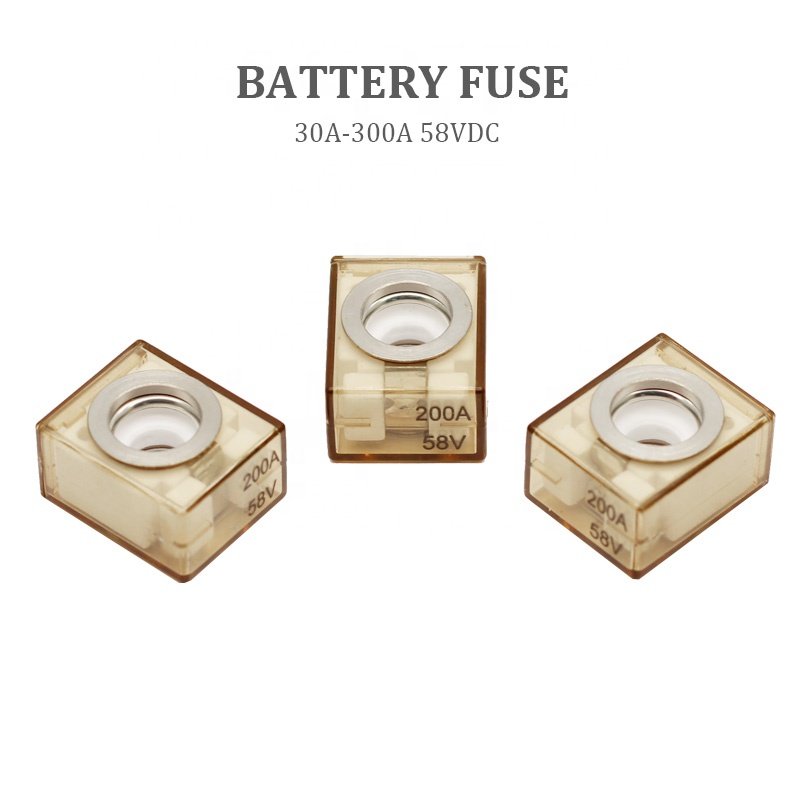 Marine Battery Fuse 58VDC 200A Battery Terminals M8(5/16") Waterproof MRBF Fuse for New Energy Vehicles RVs Car Auto