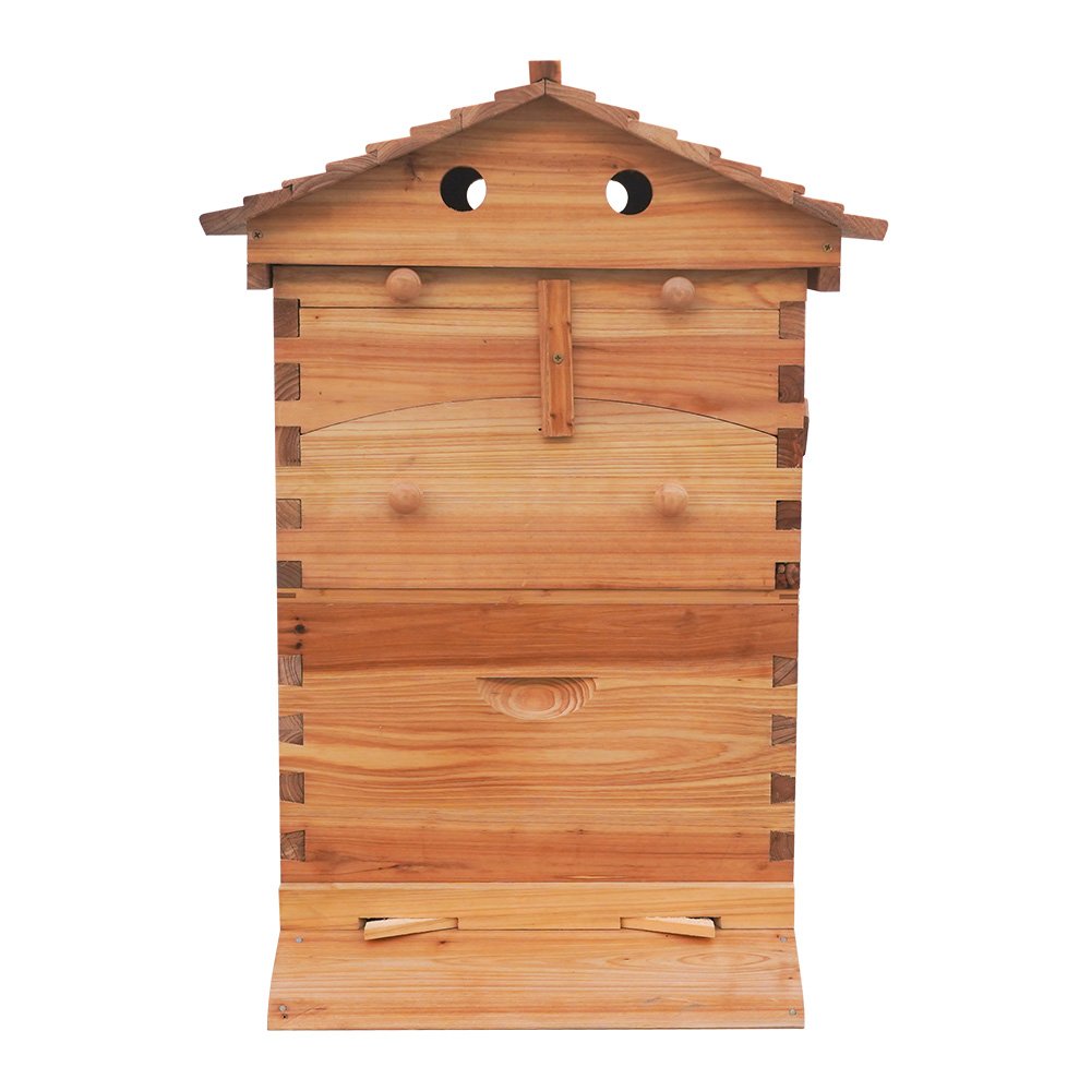 Auto Flows 7Pcs Starter Kit New Condition Wooden Beehive House Automatic Hive Frames for Beekeepers for Farm Use