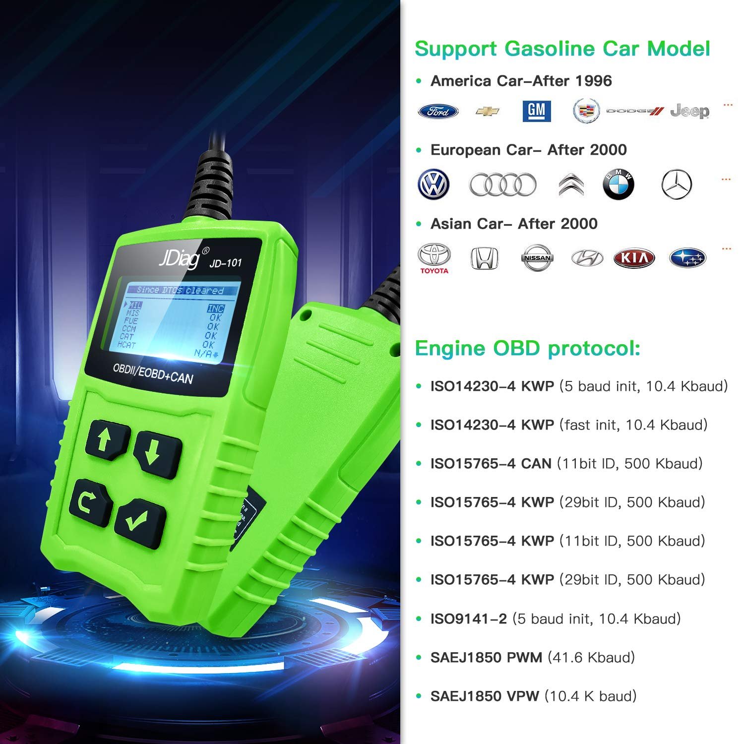 Dwell Angle Code Reader Scan Alternator Tester Tool for Universal Car