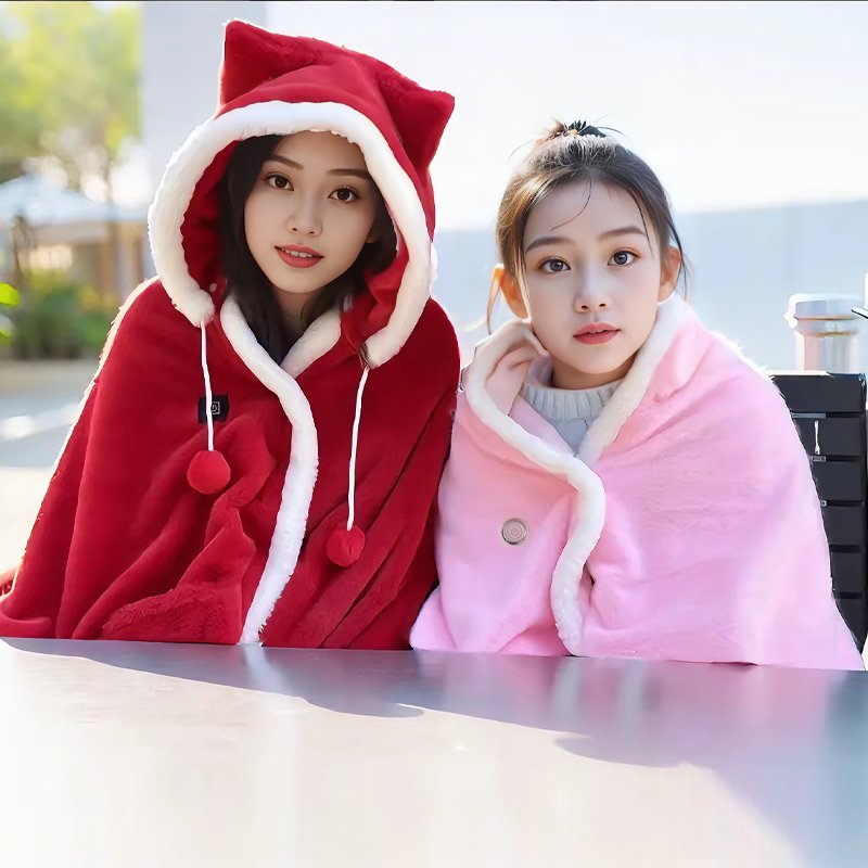 Custom Portable Cozy Hoodie Throw for Outdoor Camping Travel Office-USB Power Source 10000mAh Battery for Car Household Use