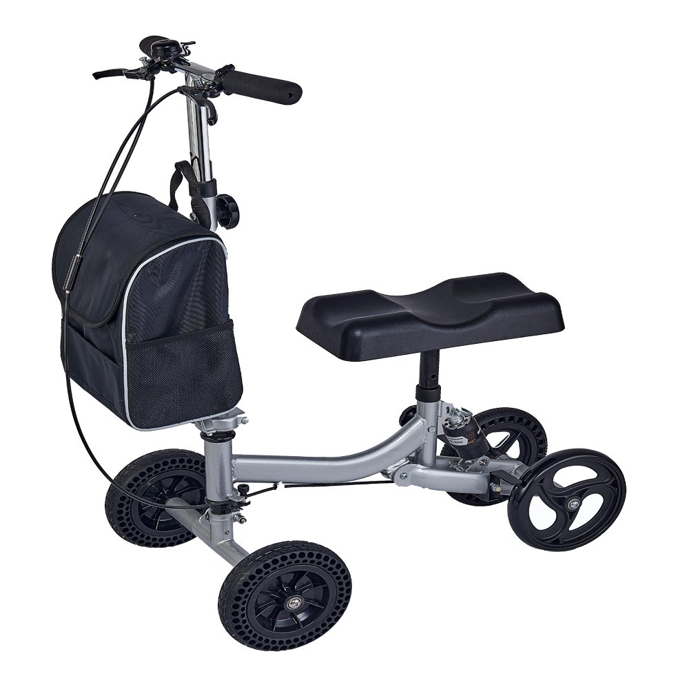HW-8007 Economy Knee Scooter Steel Steerable Knee Walker Crutches Alternative Dual Brake System All-terrain Knee Walker Car