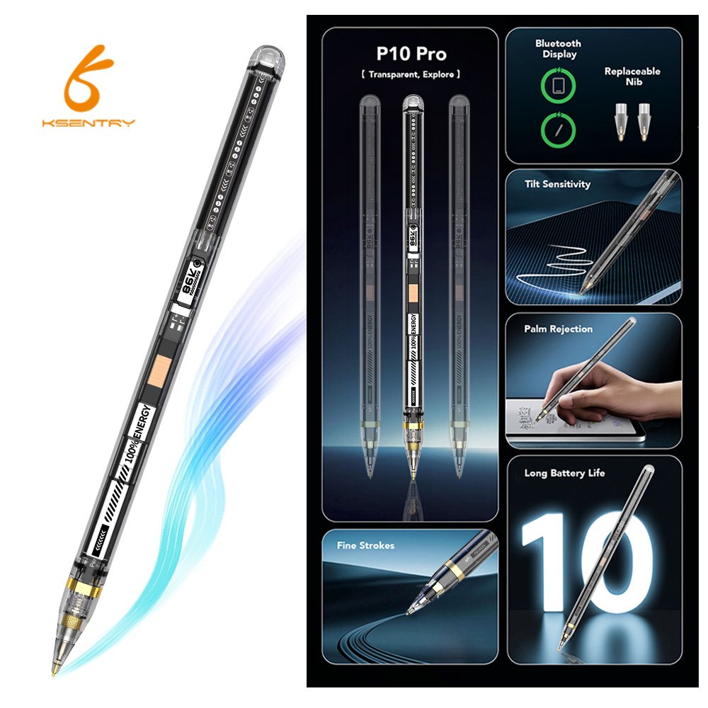 Transparent Design Wireless Adsorption Charging Stylus Pen Auto Sleep for Ipad Active Stylus