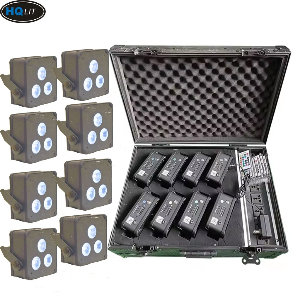 Uplights Battery Wireless 3*18W RGBWA+UV Dj Stage Backdrop Par Uplight for Wedding Party Led Par Light With Case