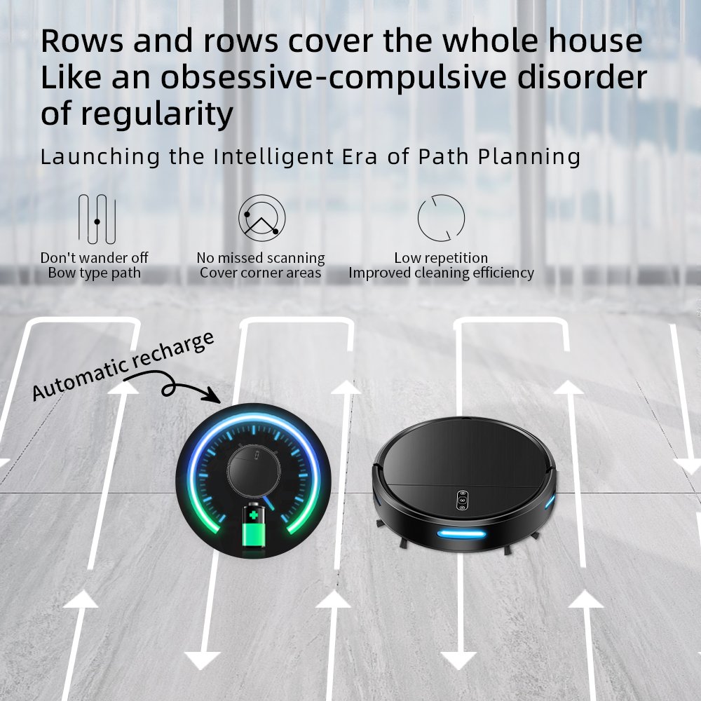 4400mAh Vacuum Cleaning Robot for Home Cleaning Works With Google Alexa Smart Home Robot Vacuum Cleaner Gyroscope Navigation