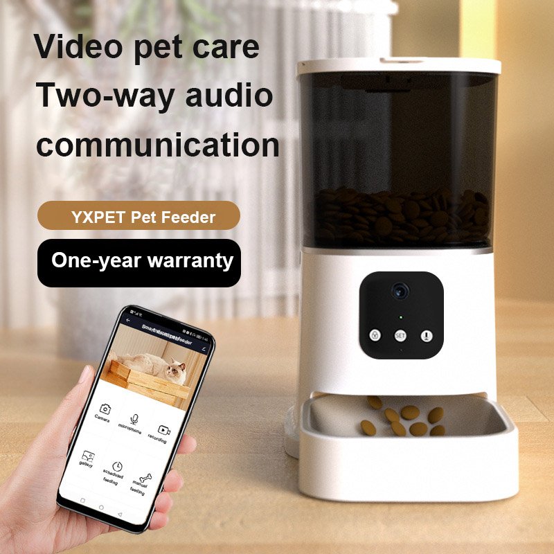 Mobile Phone App Auto Connected Cat Food Smart Automatic Interactive Pet Feeder Dispenser With Camera