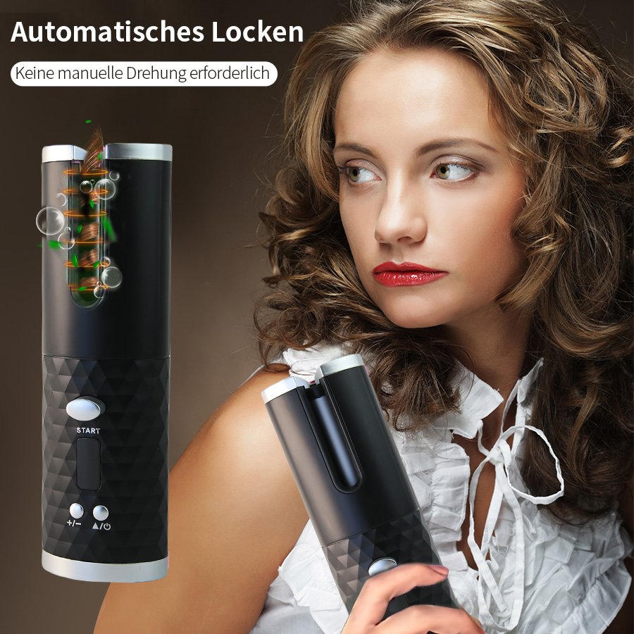 4000 MAh Portable Travel Hair Curler USB Rechargeable Cordless Automatic Curling Iron With LCD Display 6 Temps