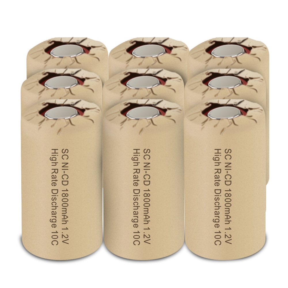 Paper Jacket Ni-cd sc 1.2v 1800mAh 2000mAh 2200mAh High Rate Discharge 10C Sub C NiCd Rechargeable Batteries