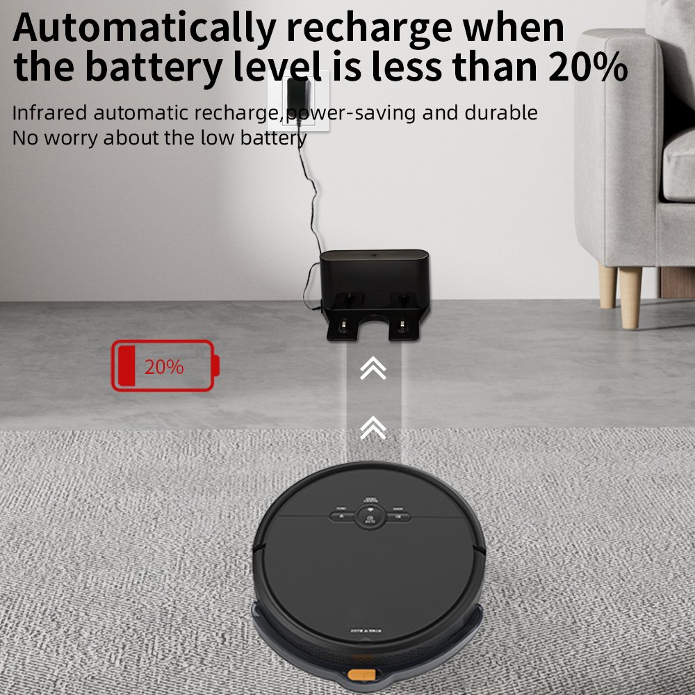 Robot Vacuum Cleaner Self- ReCharging 1000Pa Suction App Control Water Tank Wet Mopping Robot Vacuum Cleaner Electric Sweeper