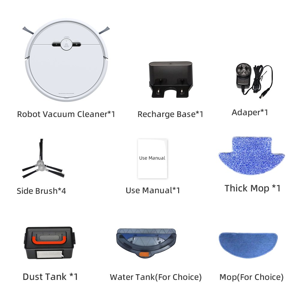 Robot Vacuum Cleaner Self- ReCharging 1000Pa Suction App Control Water Tank Wet Mopping Robot Vacuum Cleaner Electric Sweeper