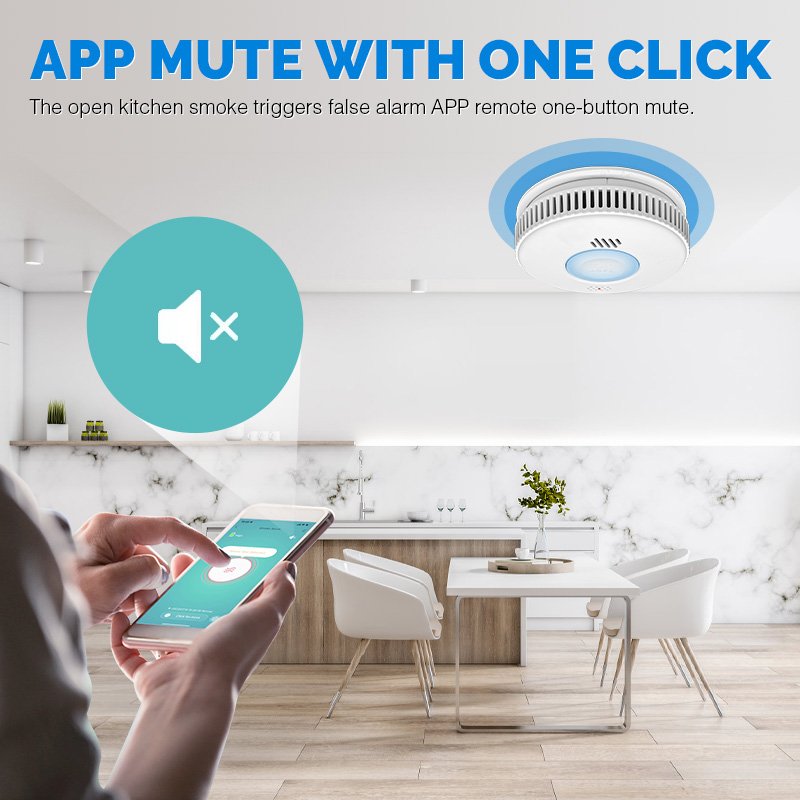 EN14604 Wireless Smart Tuya Wifi Detector De Humo Smoke Leak Detector Wifi Smoke Detector