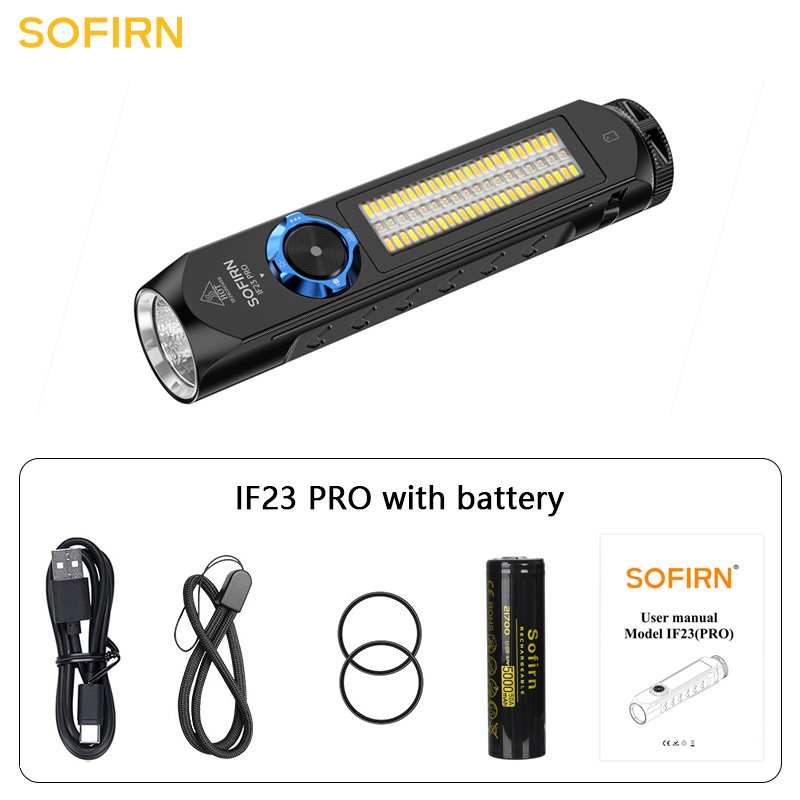 Sofirn IF23 PRO Powerful 5000lm EDC Torch With Magnetic RGB Light Waterproof 21700 Rechargeable LED Flashlight