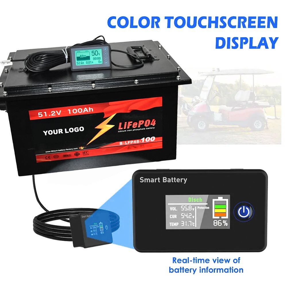 Custom 48 Volt 48v 51.2V 50Ah 100Ah 200Ah in Golf Carts Rv Atv Automotive Autozone Leisure Lithium Lifepo4 Battery Packs