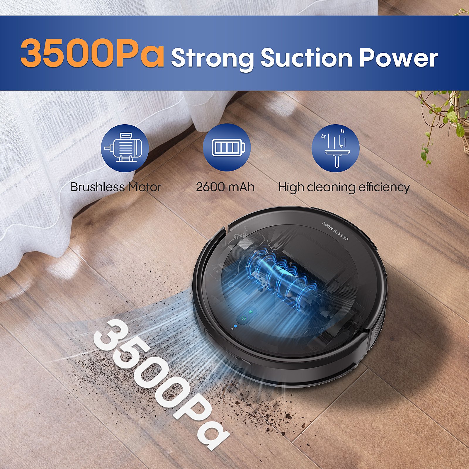 Intelligent Self Cleaning Dry Wet Sweep Mop Floor Smart Robot Vacuum Cleaner with Self-Emptying Dustbin Mopping Function
