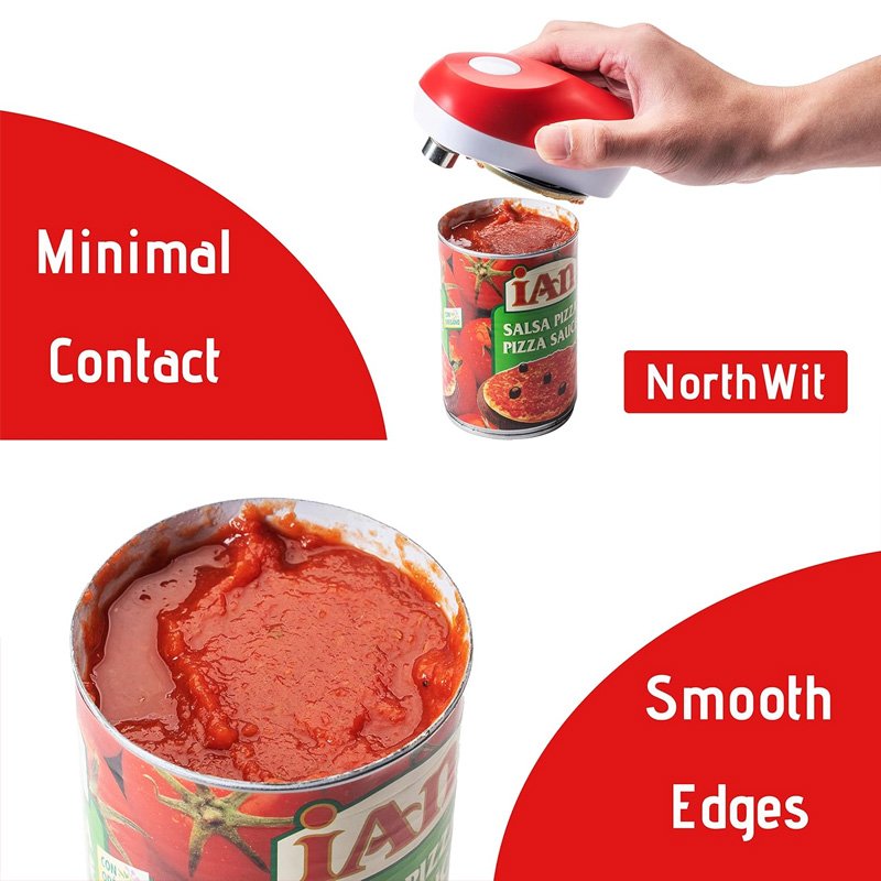 Custom Logo One-Touch Bar Auto Electric Can Opener Smooth Edge Bottle Tin Opener Seniors Kitchen Gadgets Electric Jar Opener