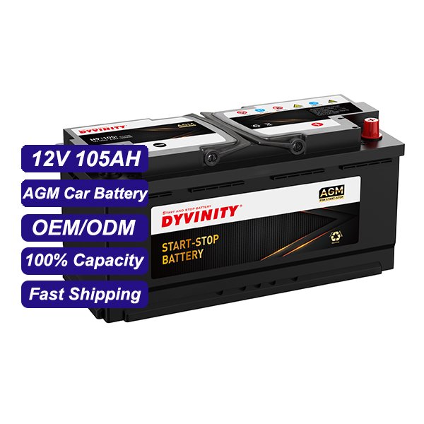 New 12V 105Ah AGM Auto MF Battery Lead Acid Start-Stop Car Battery Free Maintenance