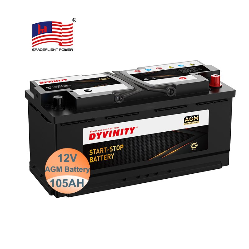 New 12V 105Ah AGM Auto MF Battery Lead Acid Start-Stop Car Battery Free Maintenance