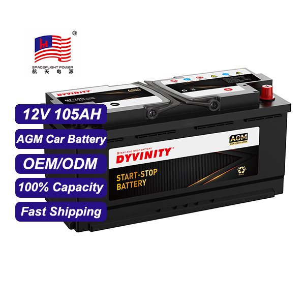 New 12V 105Ah AGM Auto MF Battery Lead Acid Start-Stop Car Battery Free Maintenance