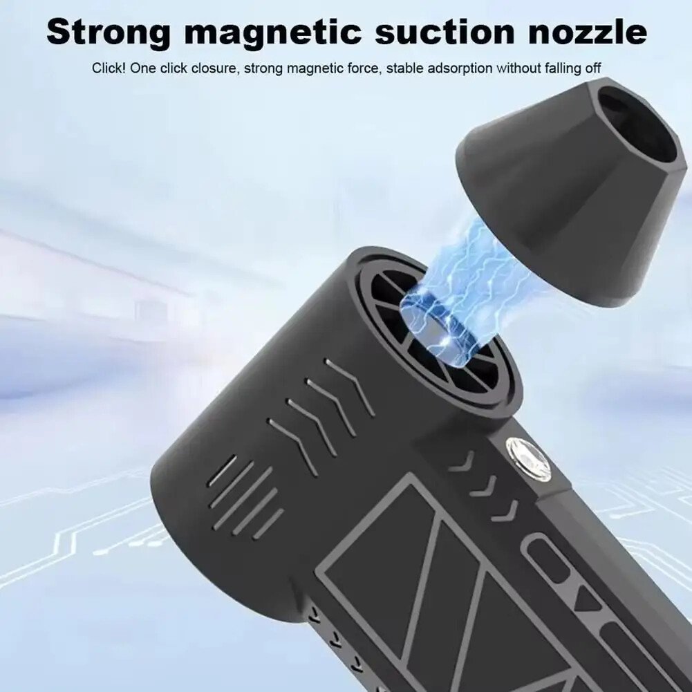 Powerful Mini Turbo Jet Fan 130,000 RPM Blower with 3 Speed Adjustment Compact Air Duster for Home & Auto Commercial Use
