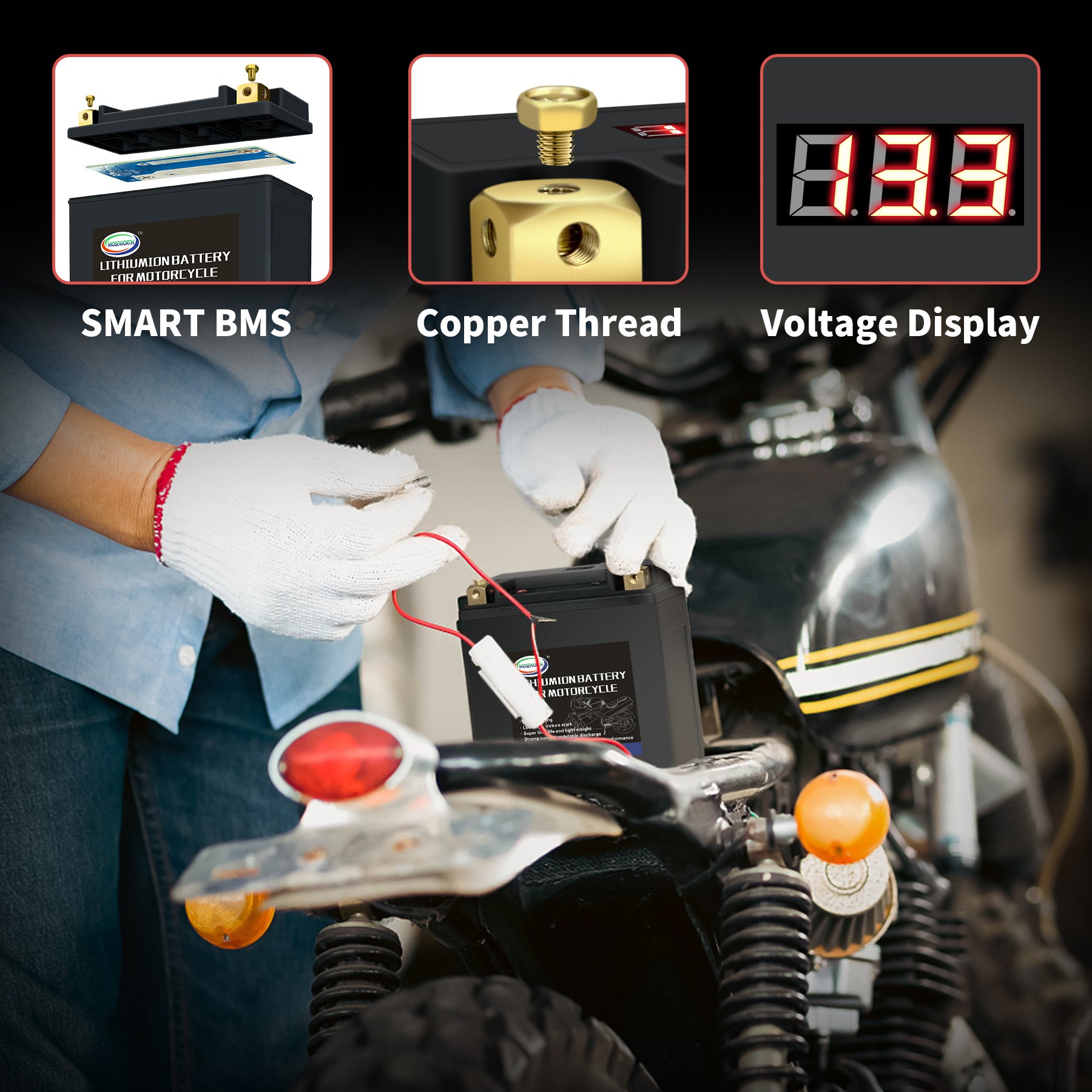 New 5L-BS 12.8V 3Ah 180CCA LiFePO4 Lithium Ion Auto Starter Battery Pack Longer Lifespan Motorcycle Batteries