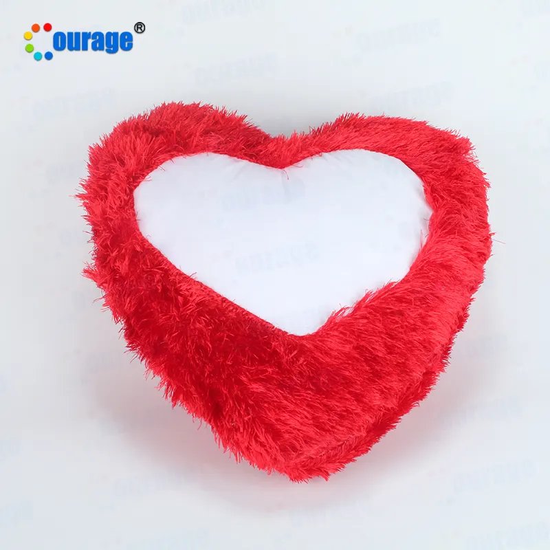Heart Shape Comfortable Sublimation Soft Plush Pillow Cases Blanks Custom Printing Pillow Cover