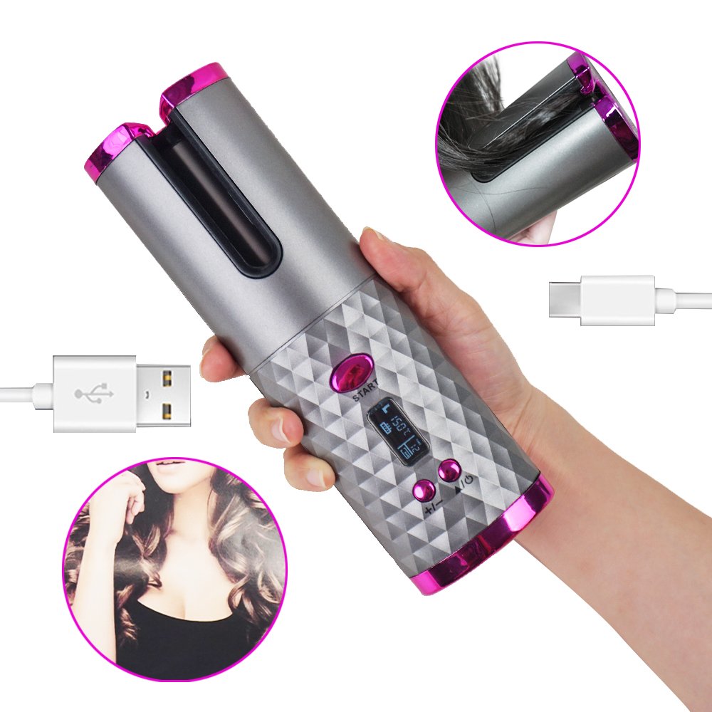 Automatic Curling Iron Hair Curling Iron for Styling Cordless Auto Hair Curler Rechargeable Cordless Hair Curler